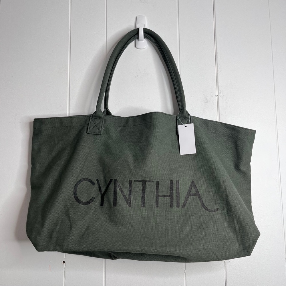 Cynthia Rowley Green Canvas Tote Bag - Picture 1 of 5
